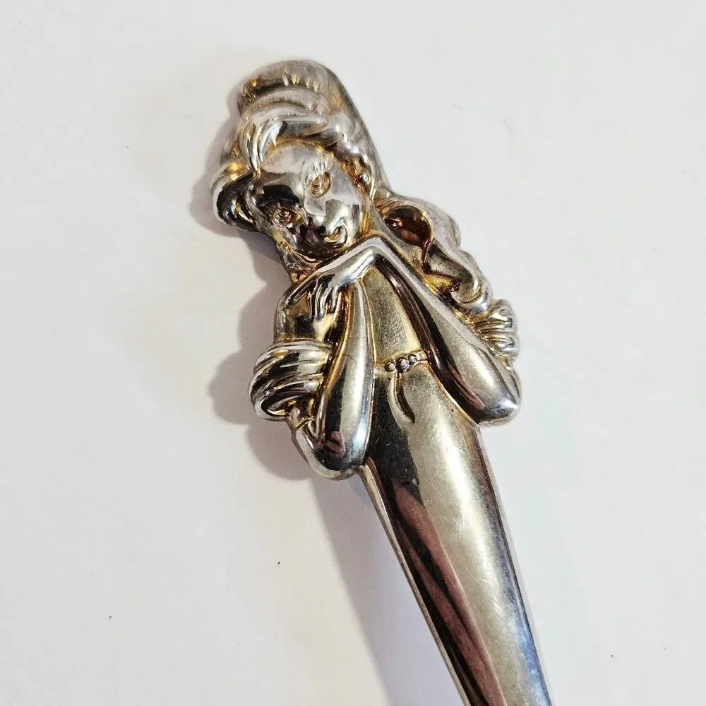 Vintage Disney Beauty & the Beast Belle Silverplate Silverware Collectible Spoon